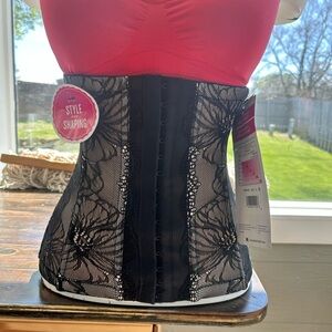 Maidenform Black Lace Waist Cincher Corset Shapewear